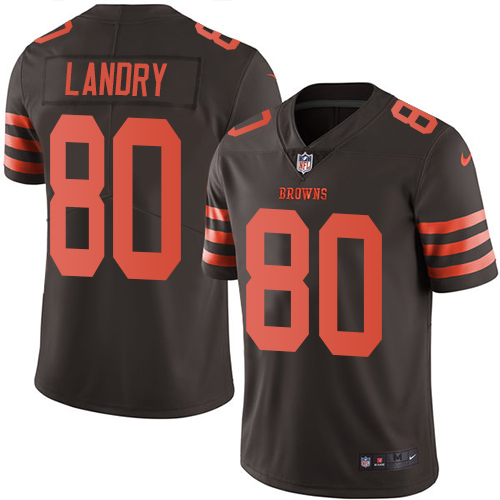 Nike Browns #80 Jarvis Landry Brown Men's Stitched NFL Limited Rush Jersey - Click Image to Close
